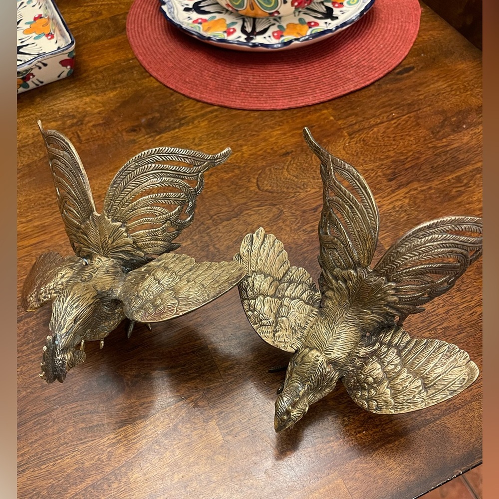 Elegant Brass rooster set Figurines - Picture 2 of 8